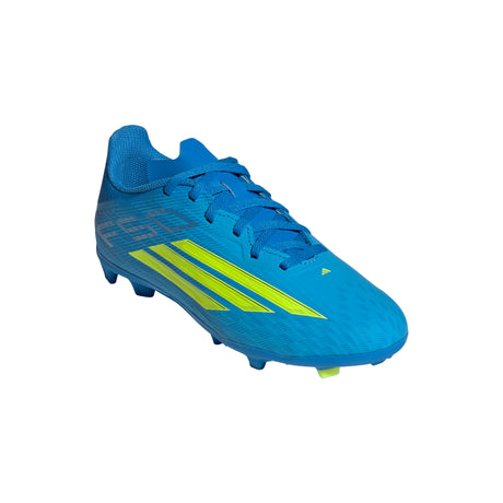 adidas F50 League FG/MG Firm Ground/Multi Ground Youth Soccer Cleats - Blue/Yellow/Aqua