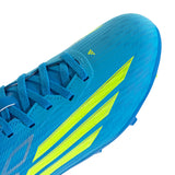 adidas F50 League FG/MG Firm Ground/Multi Ground Youth Soccer Cleats - Blue/Yellow/Aqua