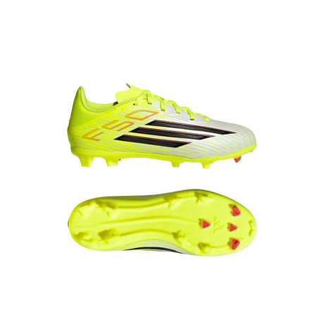 adidas F50 League FG/MG Firm Ground/Multi Ground Youth Soccer Cleats - Yellow/Black/Red