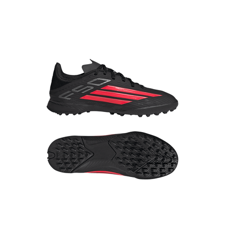 adidas F50 League TF Turf Youth Soccer Cleats - Black/Red