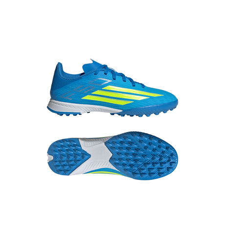 adidas F50 League TF Turf Youth Soccer Cleats - Blue/Yellow/Aqua