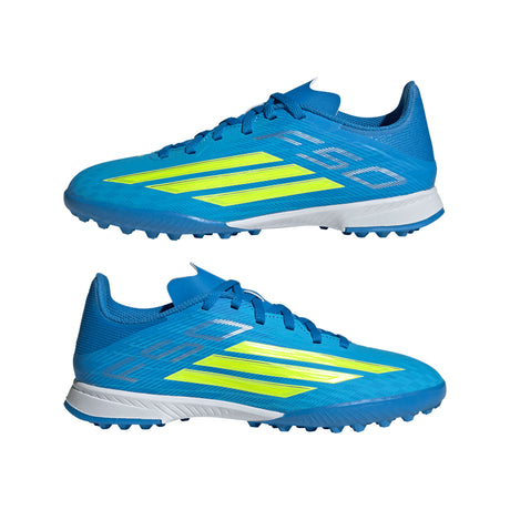 adidas F50 League TF Turf Youth Soccer Cleats - Blue/Yellow/Aqua