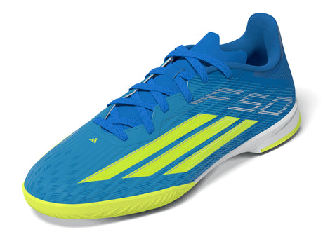 adidas F50 League IN Indoor Youth Soccer Shoes - Blue/Yellow/Aqua