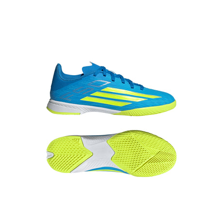 adidas F50 League IN Indoor Youth Soccer Shoes - Blue/Yellow/Aqua