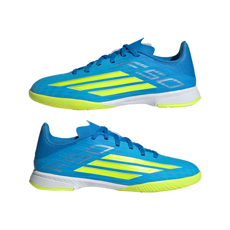 adidas F50 League IN Indoor Youth Soccer Shoes - Blue/Yellow/Aqua