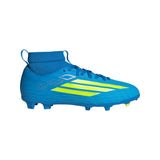 adidas F50 League Mid Cut FG/MG Firm Ground/Multi Ground Youth Soccer Cleats - Blue/Yellow/Aqua