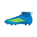 adidas F50 League Mid Cut FG/MG Firm Ground/Multi Ground Youth Soccer Cleats - Blue/Yellow/Aqua