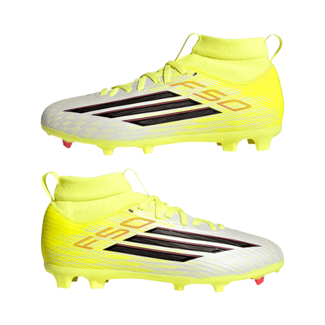 adidas F50 League Mid Cut FG/MG Firm Ground/Multi Ground Youth Soccer Cleats - Yellow/Black