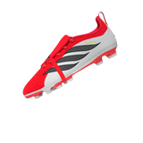 adidas Predator Club Fold-Over Tongue Elastic Laces FG/MG Youth Soccer Cleats - Red/Black/White