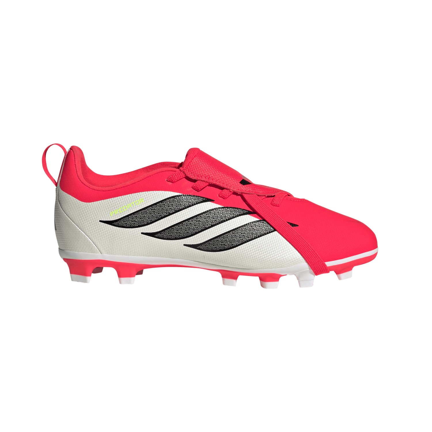 adidas Predator Club Fold-Over Tongue Elastic Laces FG/MG Youth Soccer Cleats - Red/Black/White