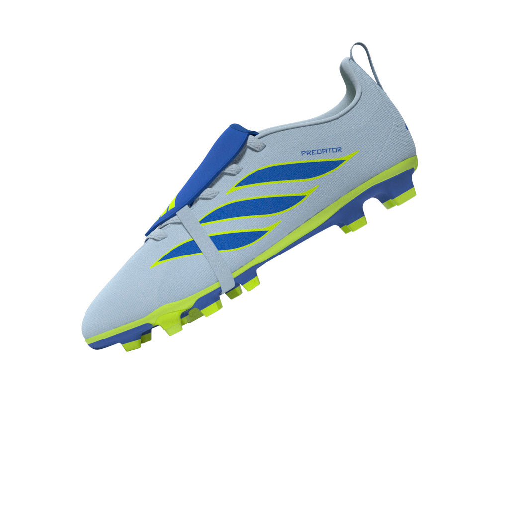 adidas Predator Club Fold-Over Tongue Elastic Laces FG/MG Firm Ground/Multi Ground Youth Soccer Cleats - Sky/Blue/Yellow