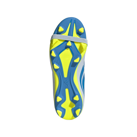 adidas Predator Club Fold-Over Tongue Elastic Laces FG/MG Firm Ground/Multi Ground Youth Soccer Cleats - Sky/Blue/Yellow