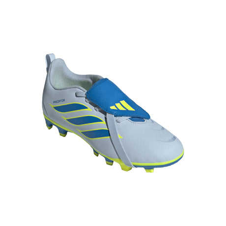 adidas Predator Club Fold-Over Tongue Elastic Laces FG/MG Firm Ground/Multi Ground Youth Soccer Cleats - Sky/Blue/Yellow