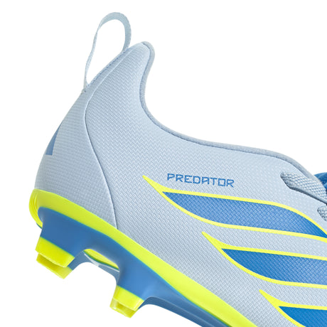 adidas Predator Club Fold-Over Tongue Elastic Laces FG/MG Firm Ground/Multi Ground Youth Soccer Cleats - Sky/Blue/Yellow