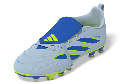 adidas Predator Club Fold-Over Tongue Elastic Laces FG/MG Firm Ground/Multi Ground Youth Soccer Cleats - Sky/Blue/Yellow