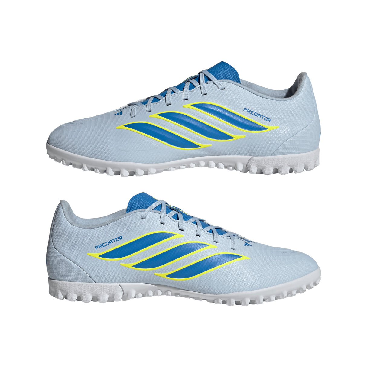 Tacos de fútbol para hombre adidas Predator Club TF Turf - Celeste/Azul/Amarillo