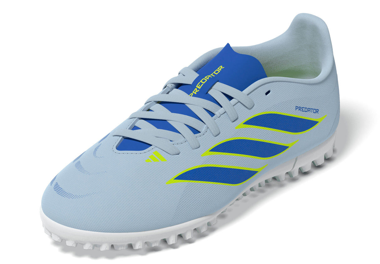 Tacos de fútbol juvenil adidas Predator Club TF para césped artificial - Cielo/Azul/Amarillo