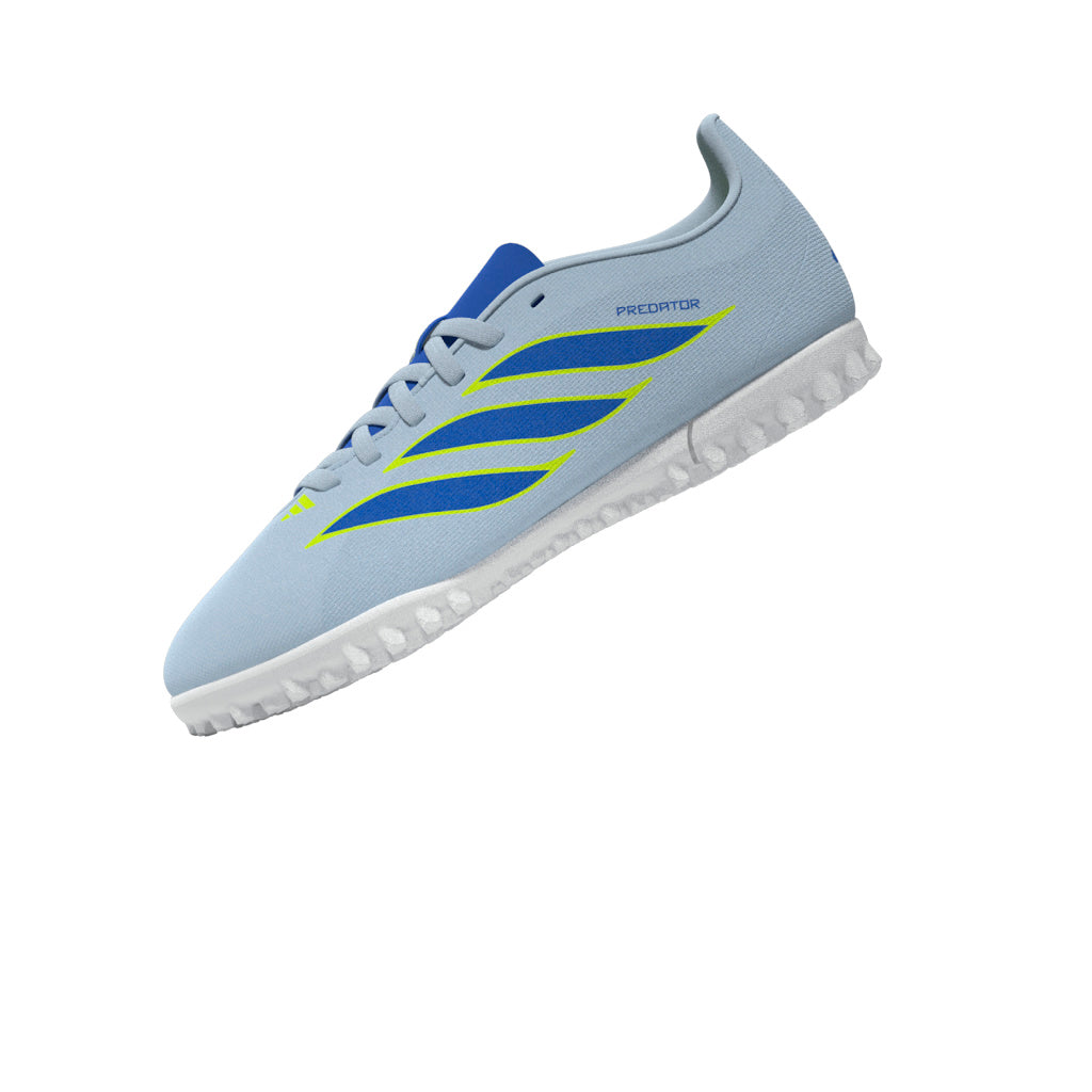 Tacos de fútbol juvenil adidas Predator Club TF para césped artificial - Cielo/Azul/Amarillo