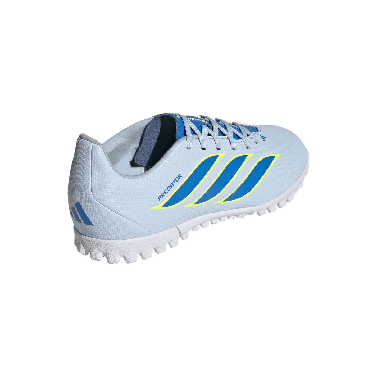 Tacos de fútbol juvenil adidas Predator Club TF para césped artificial - Cielo/Azul/Amarillo