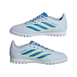 Tacos de fútbol juvenil adidas Predator Club TF para césped artificial - Cielo/Azul/Amarillo
