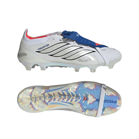 adidas Predator Elite Fold-Over Tongue FG Firm Ground Men's Soccer Cleats - White/Zero Metallic/Blue