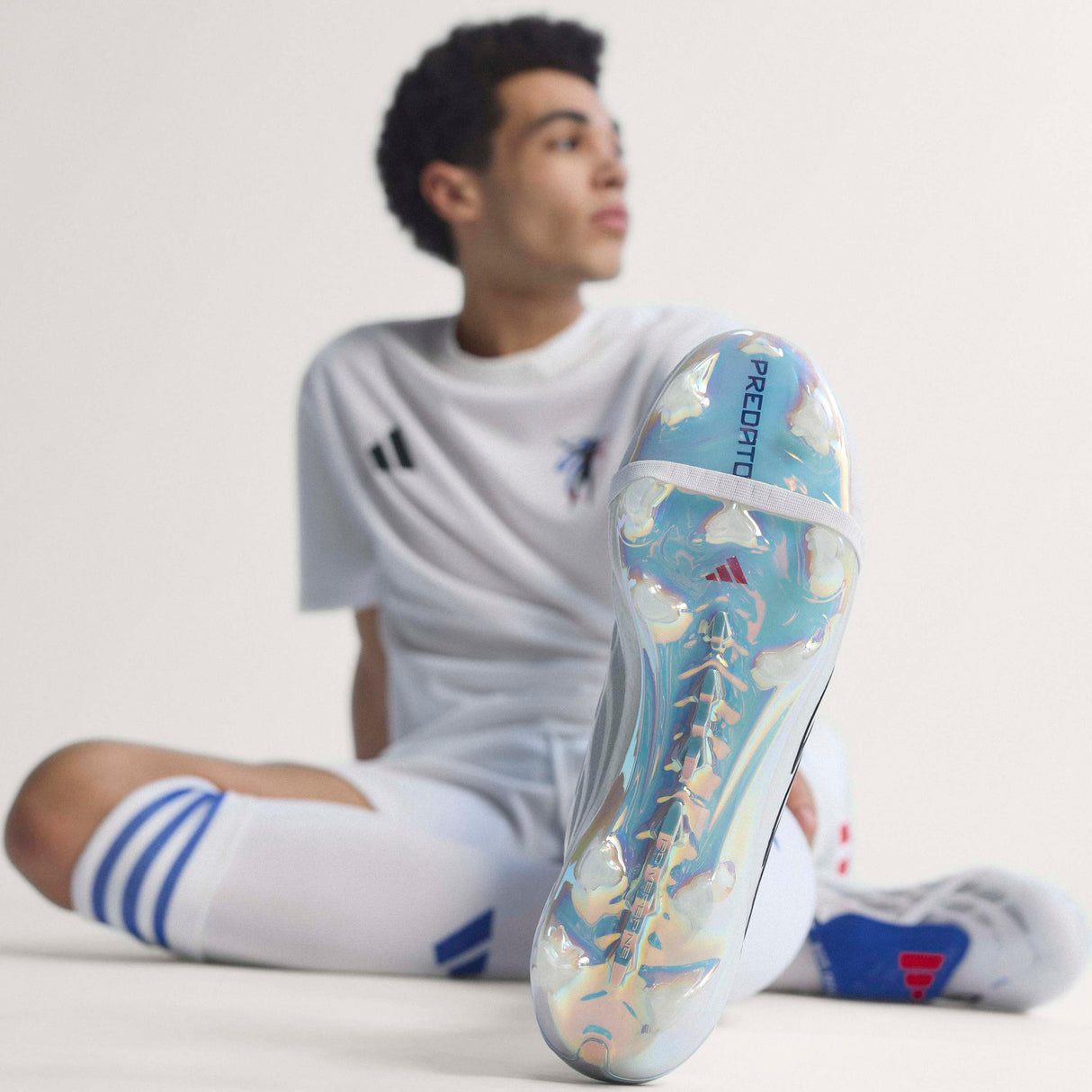 adidas Predator Elite Fold-Over Tongue FG Firm Ground Men's Soccer Cleats - White/Zero Metallic/Blue