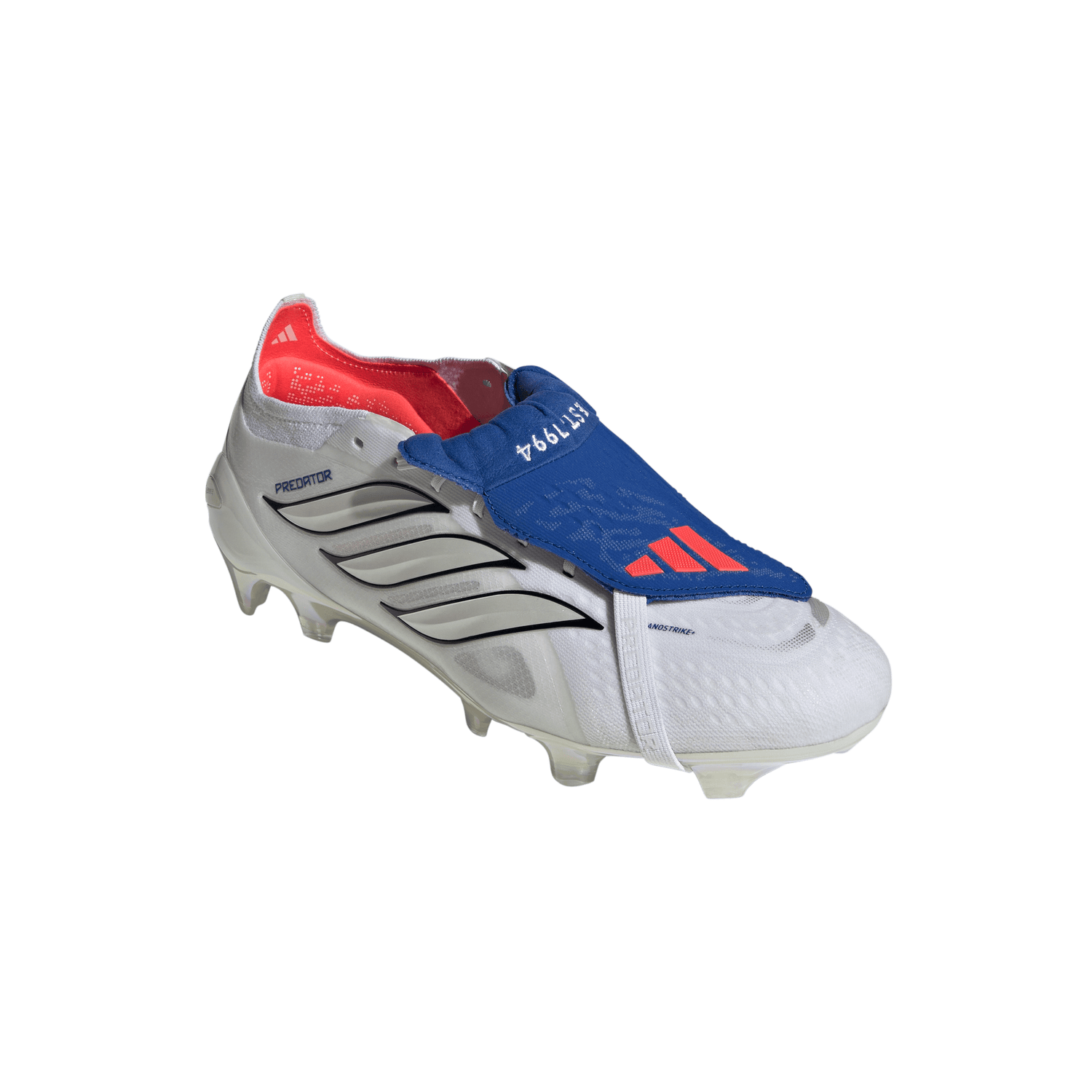 adidas Predator Elite Fold-Over Tongue FG Firm Ground Men's Soccer Cleats - White/Zero Metallic/Blue