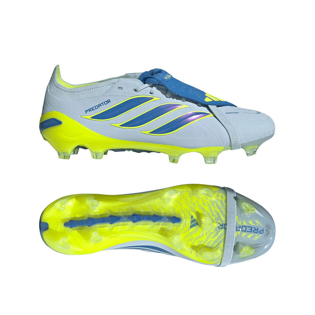 adidas Predator Elite Fold-Over Tongue FG Firm Ground Men's Soccer Cleats -Sky/Blue/Yellow