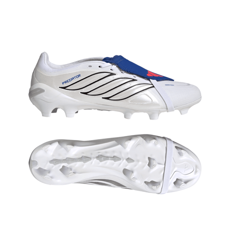 adidas Predator League Fold-Over Tongue FG Firm Ground Men's Soccer Cleats - White/Zero Metallic/Blue