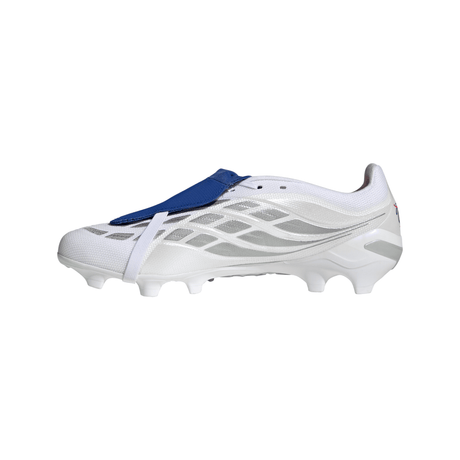 adidas Predator League Fold-Over Tongue FG Firm Ground Men's Soccer Cleats - White/Zero Metallic/Blue