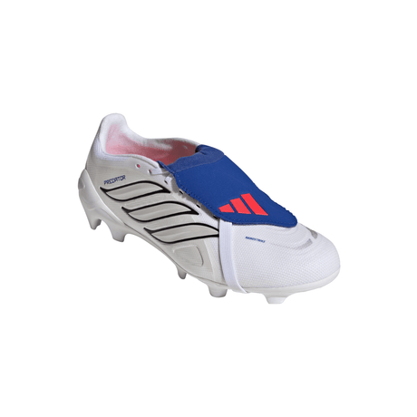 adidas Predator League Fold-Over Tongue FG Firm Ground Men's Soccer Cleats - White/Zero Metallic/Blue
