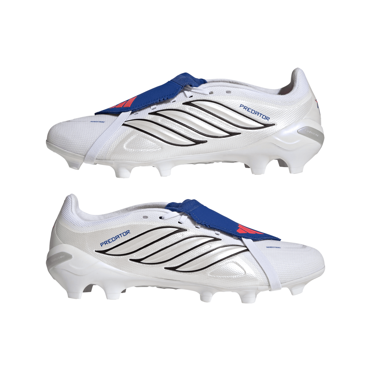 adidas Predator League Fold-Over Tongue FG Firm Ground Men's Soccer Cleats - White/Zero Metallic/Blue