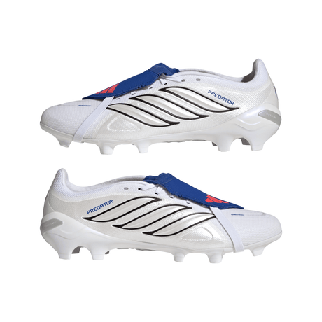 adidas Predator League Fold-Over Tongue FG Firm Ground Men's Soccer Cleats - White/Zero Metallic/Blue