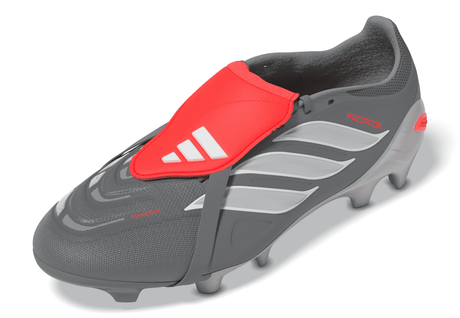 Botas de fútbol para hombre adidas Predator League con lengüeta plegable FG - Gris/Rojo