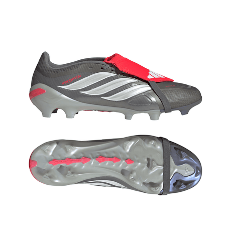 Botas de fútbol para hombre adidas Predator League con lengüeta plegable FG - Gris/Rojo