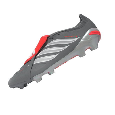 Botas de fútbol para hombre adidas Predator League con lengüeta plegable FG - Gris/Rojo