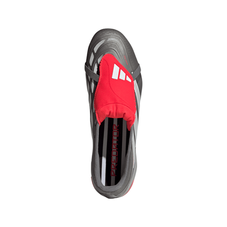 Botas de fútbol para hombre adidas Predator League con lengüeta plegable FG - Gris/Rojo