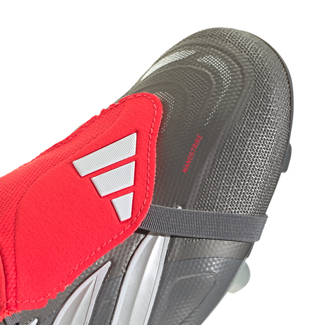 Botas de fútbol para hombre adidas Predator League con lengüeta plegable FG - Gris/Rojo