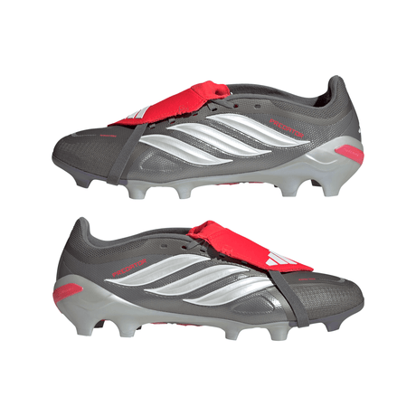 Botas de fútbol para hombre adidas Predator League con lengüeta plegable FG - Gris/Rojo