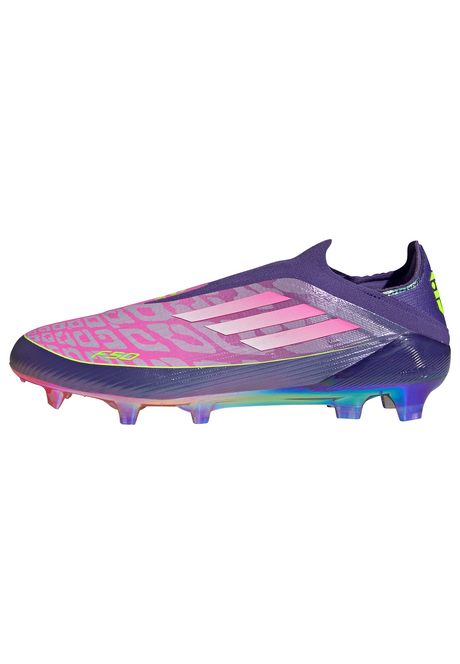 adidas F50 LEAGUE Laceless FG Men's Soccer Cleats - Purple/White/Lemon