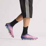 adidas F50 Elite LY Laceless FG Men's Soccer Cleats - Purple/White/Lemon