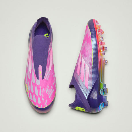 adidas F50 LEAGUE Laceless FG Men's Soccer Cleats - Purple/White/Lemon