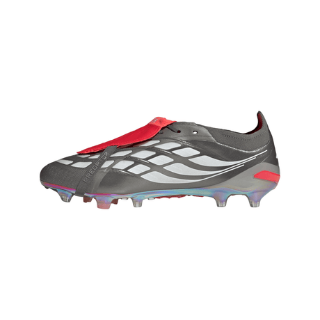 Tacos de fútbol para hombre adidas Predator Elite Fold-Over Tongue AG - Gris/Rojo