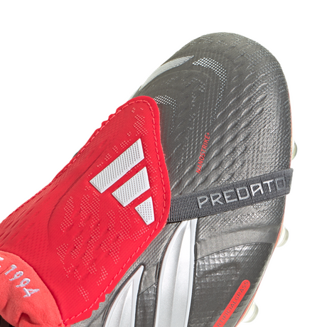 Tacos de fútbol para hombre adidas Predator Elite Fold-Over Tongue AG - Gris/Rojo