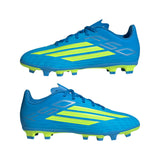 adidas F50 Club FG/MG Firm Ground/Multi Ground Youth Soccer Cleats - Blue/Yellow/Aqua