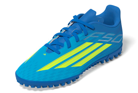 adidas F50 Club TF Turf Youth Soccer Cleats - Blue/Yellow/Aqua