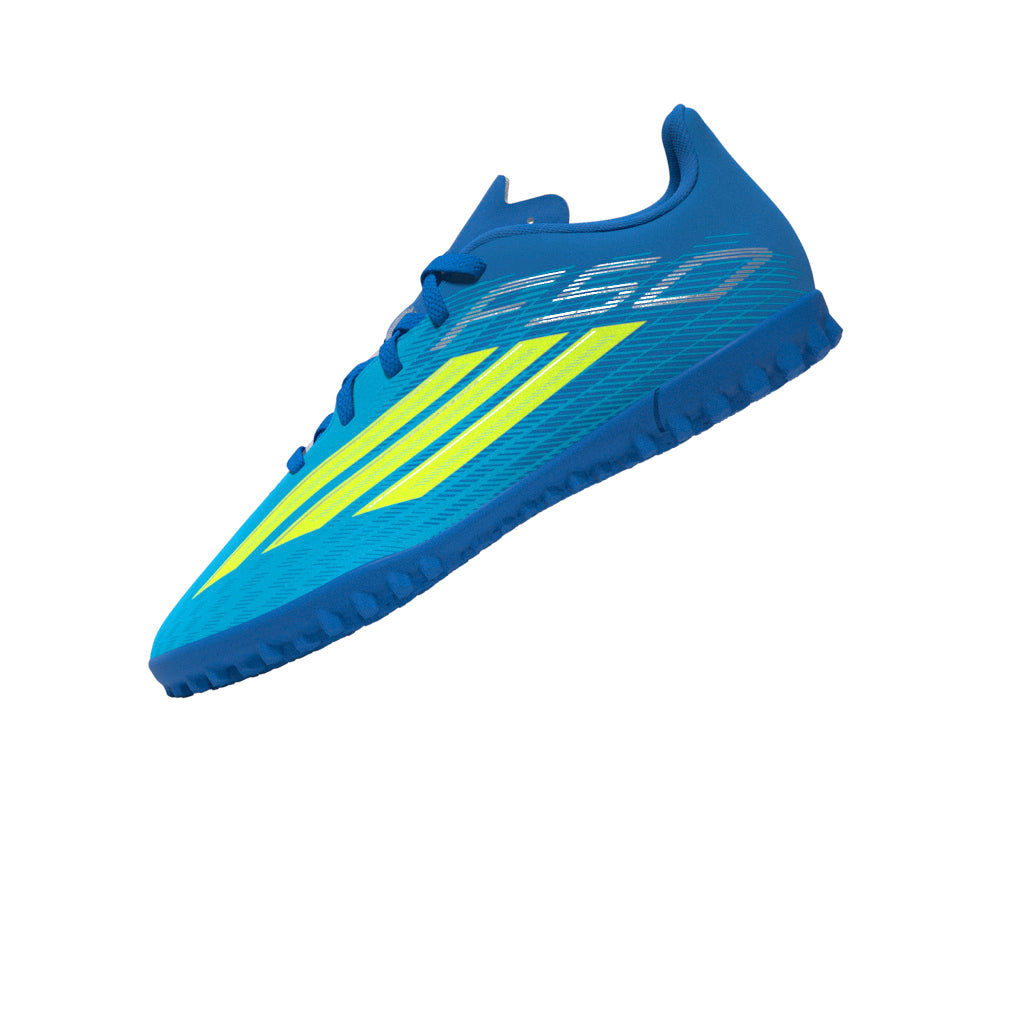 Zapatillas de fútbol adidas F50 Club TF para césped artificial - Azul/Amarillo/Aqua