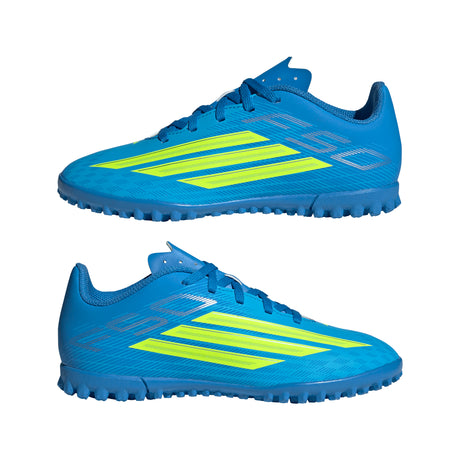adidas F50 Club TF Turf Youth Soccer Cleats - Blue/Yellow/Aqua