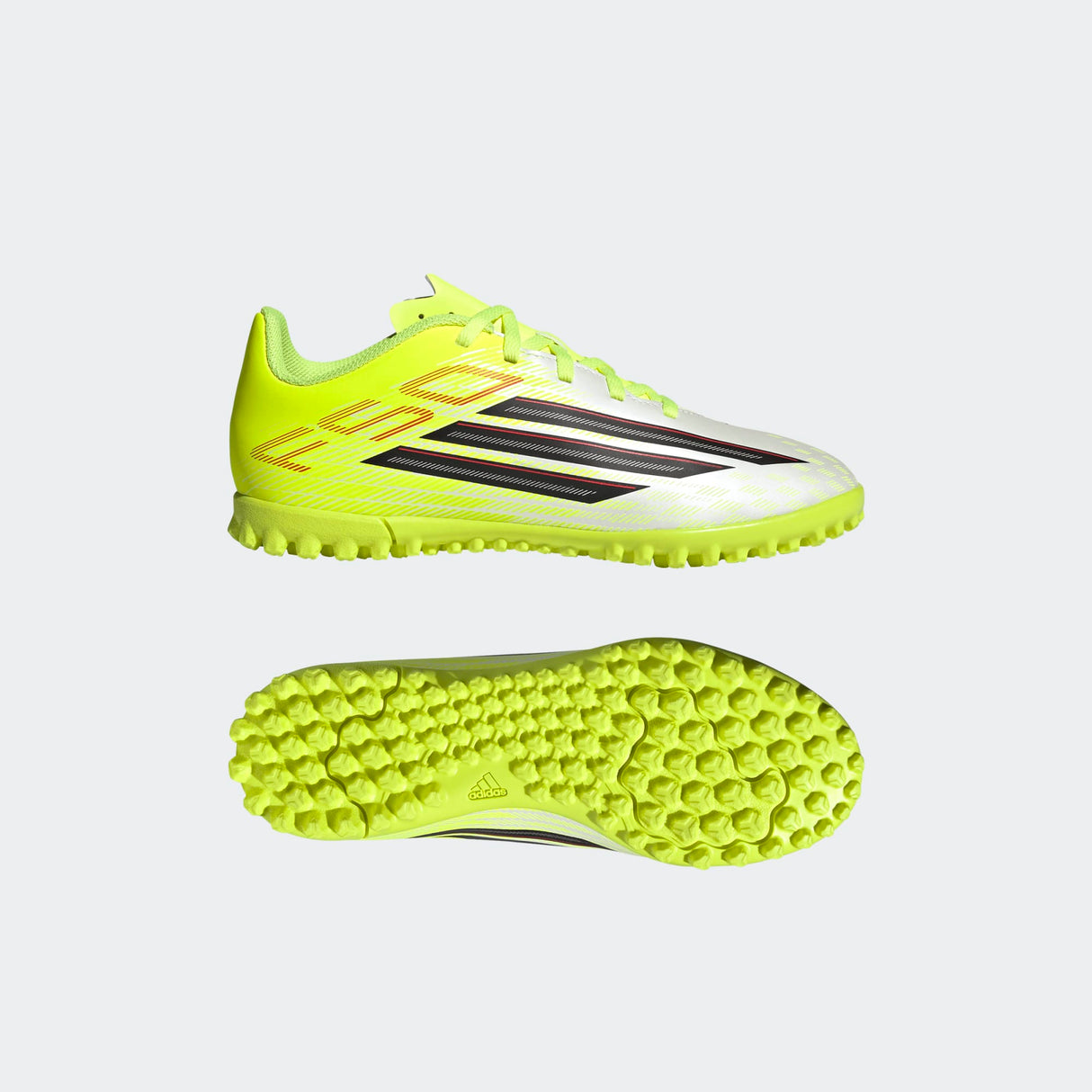 adidas F50 Club TF Turf Youth Soccer Cleats - Solar Yellow/Black/Lucid Red