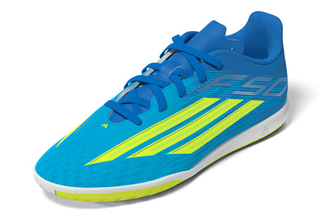 adidas F50 Club IN Indoor Youth Soccer Shoes - Blue/Yellow/Aqua